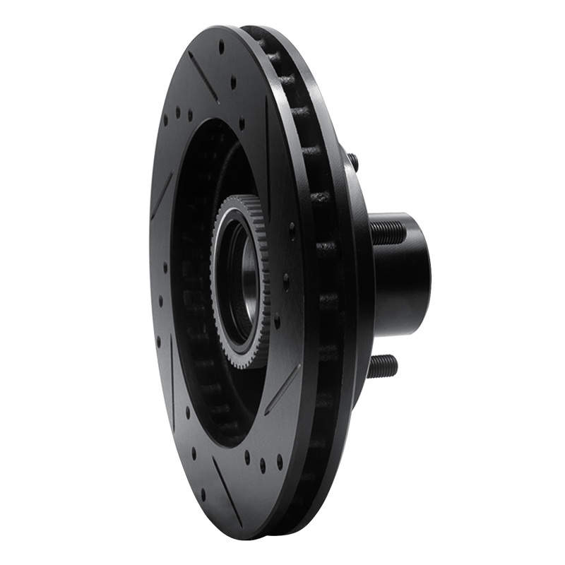 Chevrolet S10 Blazer Brake Rotor (1) - Front Left - R1 Concepts - Drilled & Slotted - Black - `91-`03